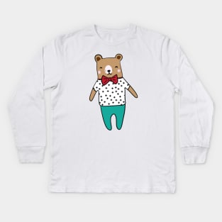 Cute little bear Kids Long Sleeve T-Shirt